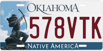 OK license plate 578VTK