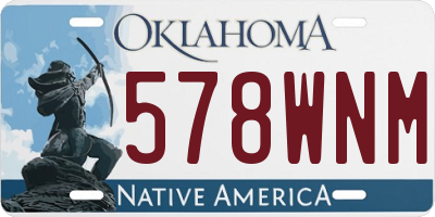 OK license plate 578WNM