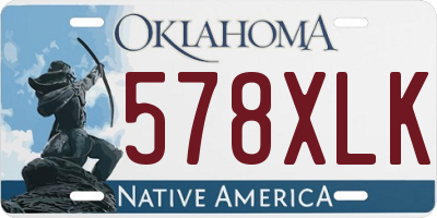 OK license plate 578XLK