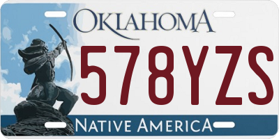 OK license plate 578YZS
