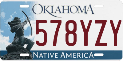 OK license plate 578YZY