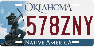 OK license plate 578ZNY