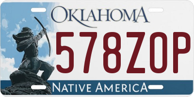 OK license plate 578ZOP