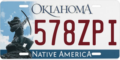 OK license plate 578ZPI
