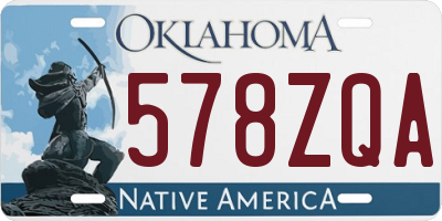 OK license plate 578ZQA