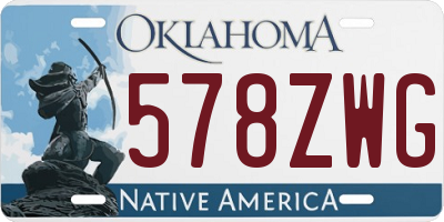 OK license plate 578ZWG