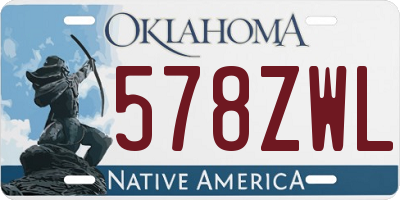 OK license plate 578ZWL