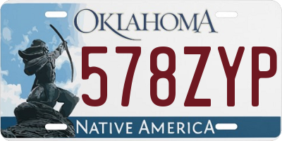 OK license plate 578ZYP