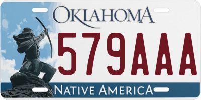 OK license plate 579AAA