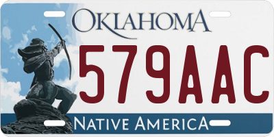 OK license plate 579AAC