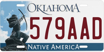 OK license plate 579AAD