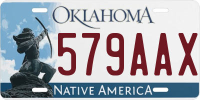 OK license plate 579AAX