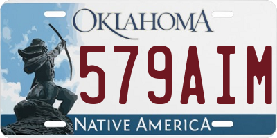 OK license plate 579AIM