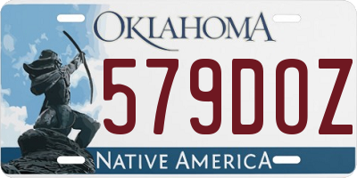 OK license plate 579DOZ