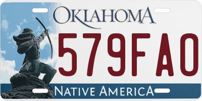 OK license plate 579FAO