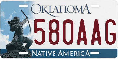 OK license plate 580AAG