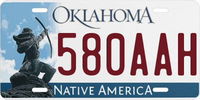 OK license plate 580AAH