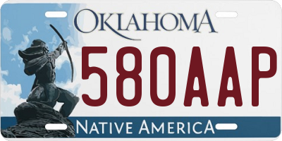 OK license plate 580AAP