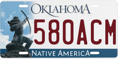 OK license plate 580ACM
