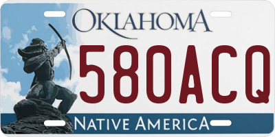 OK license plate 580ACQ