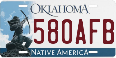 OK license plate 580AFB