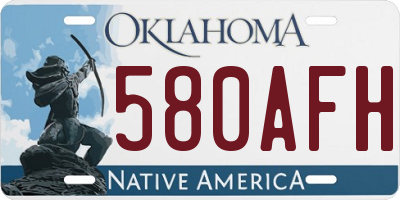 OK license plate 580AFH