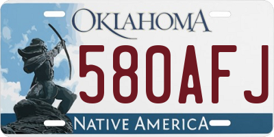 OK license plate 580AFJ