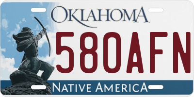 OK license plate 580AFN