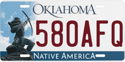 OK license plate 580AFQ