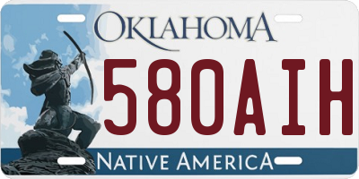OK license plate 580AIH