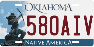 OK license plate 580AIV
