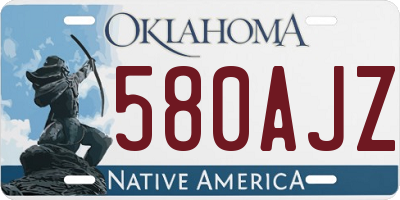 OK license plate 580AJZ
