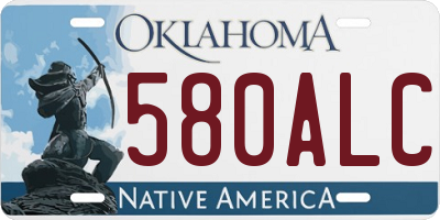 OK license plate 580ALC