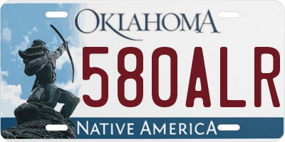 OK license plate 580ALR