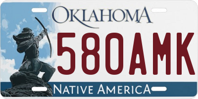 OK license plate 580AMK