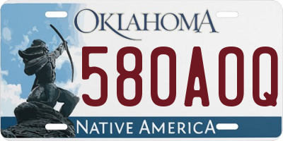 OK license plate 580AOQ