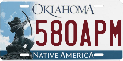 OK license plate 580APM
