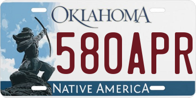 OK license plate 580APR