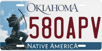 OK license plate 580APV
