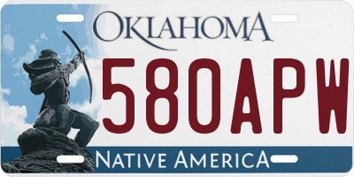 OK license plate 580APW
