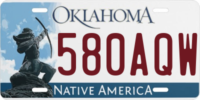 OK license plate 580AQW