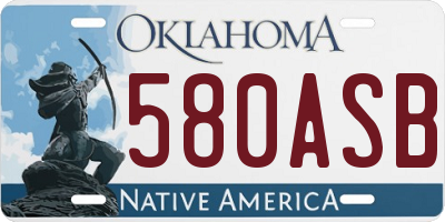 OK license plate 580ASB