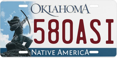 OK license plate 580ASI