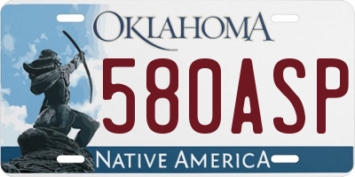 OK license plate 580ASP