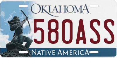 OK license plate 580ASS