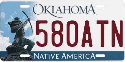 OK license plate 580ATN