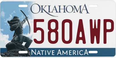 OK license plate 580AWP