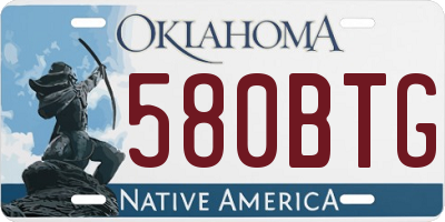 OK license plate 580BTG