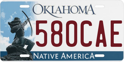 OK license plate 580CAE