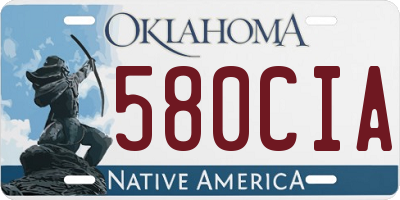 OK license plate 580CIA